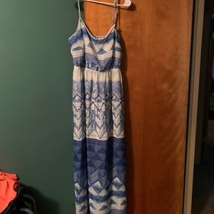 Beautiful blue and white maxi